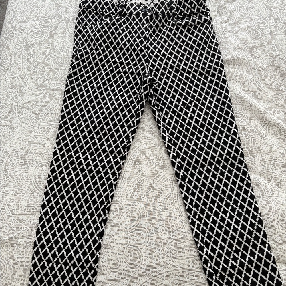 Papaya Black and White Patterned Trousers